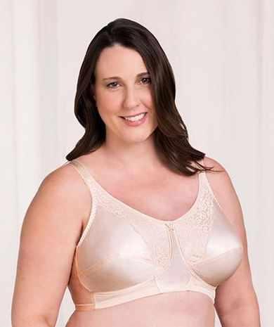American Breast Care Mastectomy Bra Satin Trim T-Shirt Size 36B