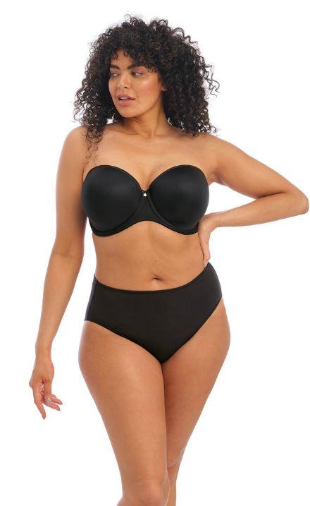 Women's Elomi Best EL4300 Smooth Underwire Moulded Convertible Strapless  Bra (Black 38E) 