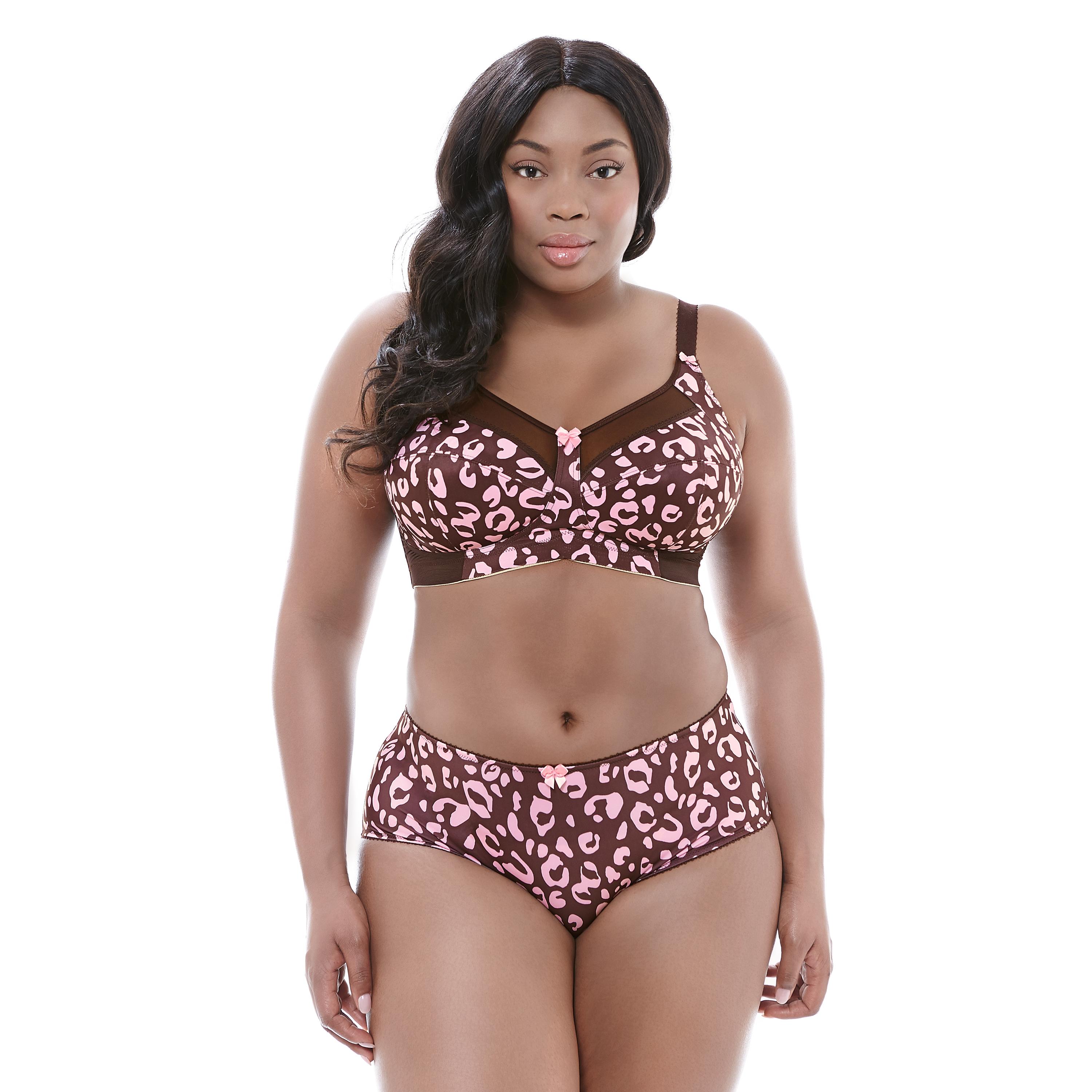 Women's Plus Size Fashion Smooth Caress Leopard Print Full Coverage Bra